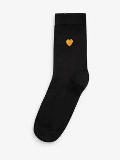 Next Embroidered Motif Ankle Socks 5 Pack Heart