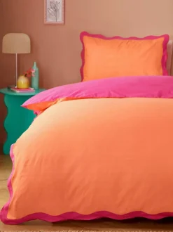 heya home Coral Scallop Duvet Set New