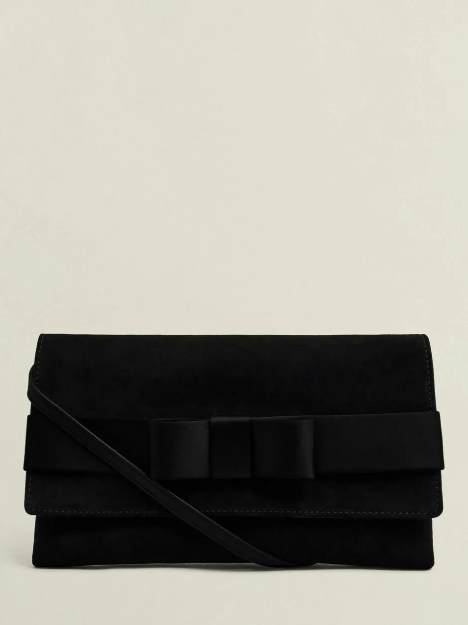 Hobbs Black Renata Bow Velvet Clutch Best