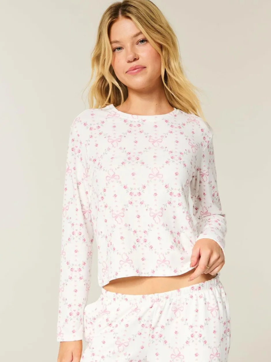 Hollister Cosy Long Sleeve White Pyjama Top New