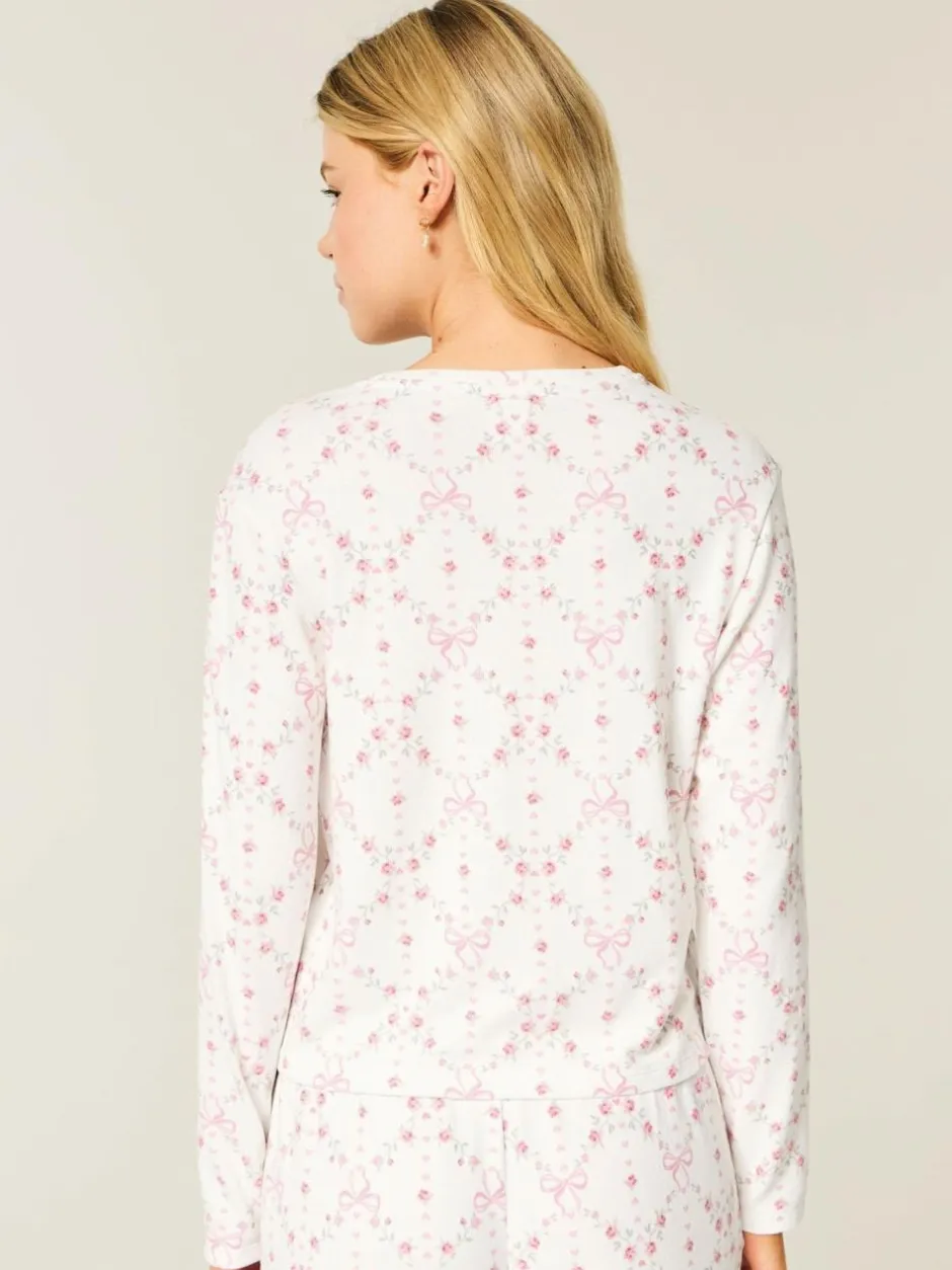 Hollister Cosy Long Sleeve White Pyjama Top New