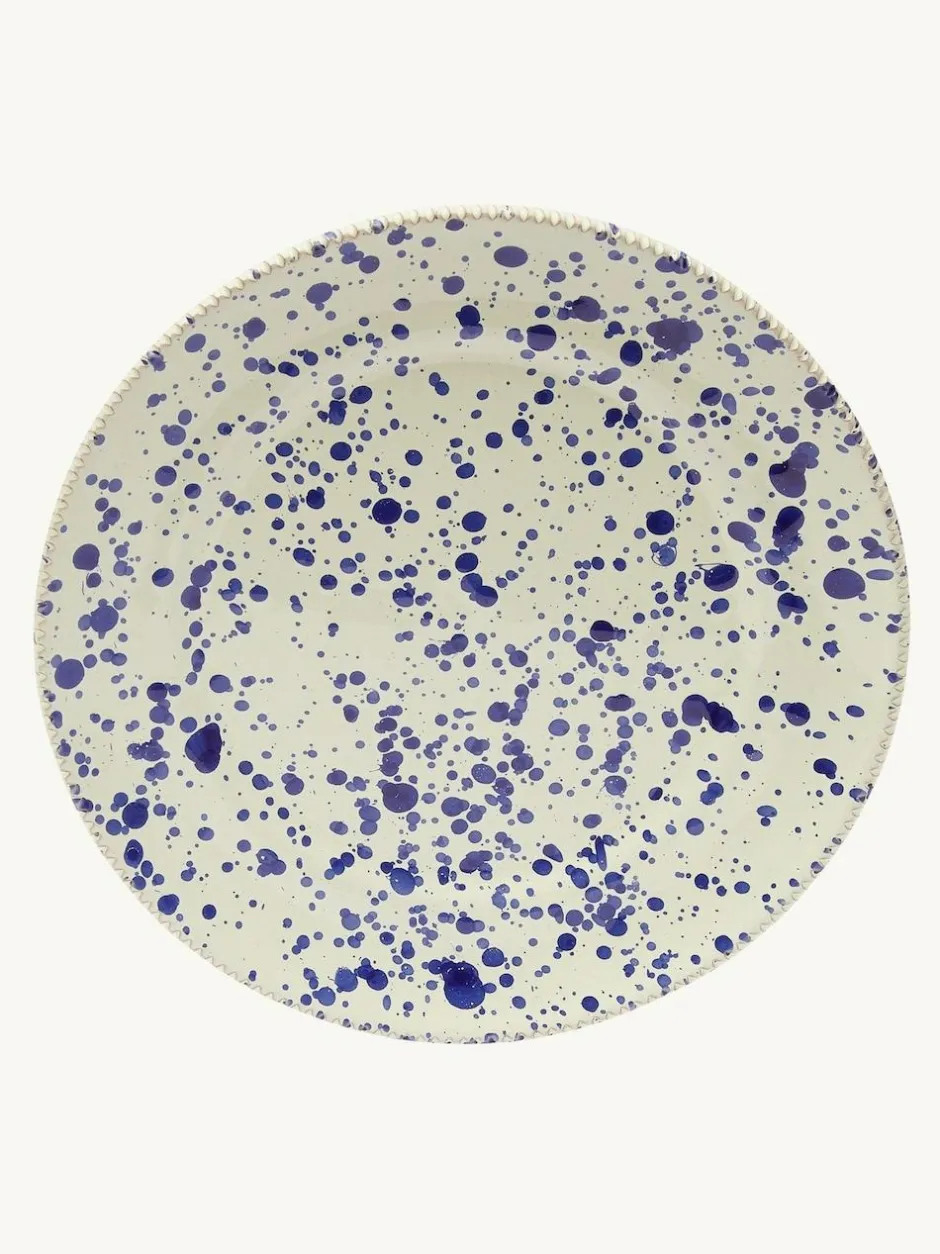 Hot Pottery 12 Piece Splatter Signature Dinner Set Blueberry Clearance