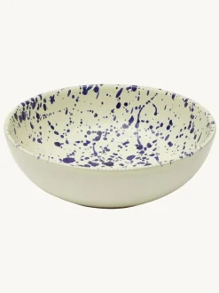Hot Pottery 12 Piece Splatter Signature Dinner Set Blueberry Clearance