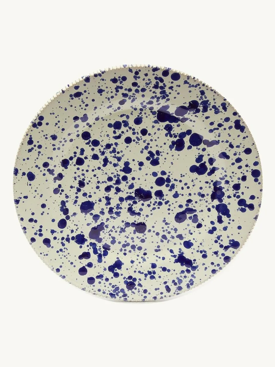 Hot Pottery 12 Piece Splatter Signature Dinner Set Blueberry Clearance