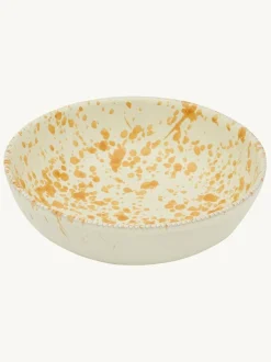 Hot Pottery Set of 4 Splatter Pasta Bowls Burnt Orange Clearance