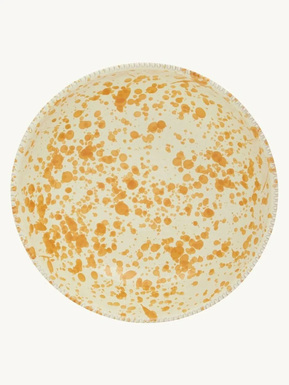 Hot Pottery Set of 4 Splatter Pasta Bowls Burnt Orange Clearance