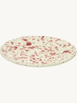 Hot Pottery Set of 4 Splatter Dinner Plates Cranberry Best