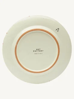 Hot Pottery Set of 4 Splatter Dinner Plates Cranberry Best