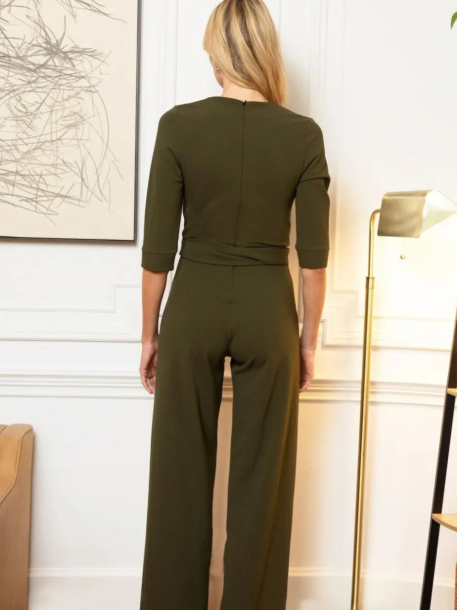 Hot Squash Green Smart Scuba Jumpsuit with Buttons Best