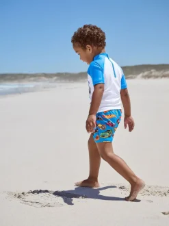 Next Rash Vest and Swim Shorts Set (3mths-7yrs) Hot Wheels Sale