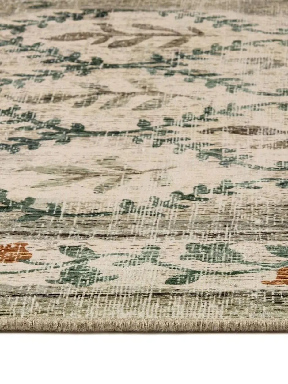 Hug Rug Natural and Green British Made Washable English Garden Runner