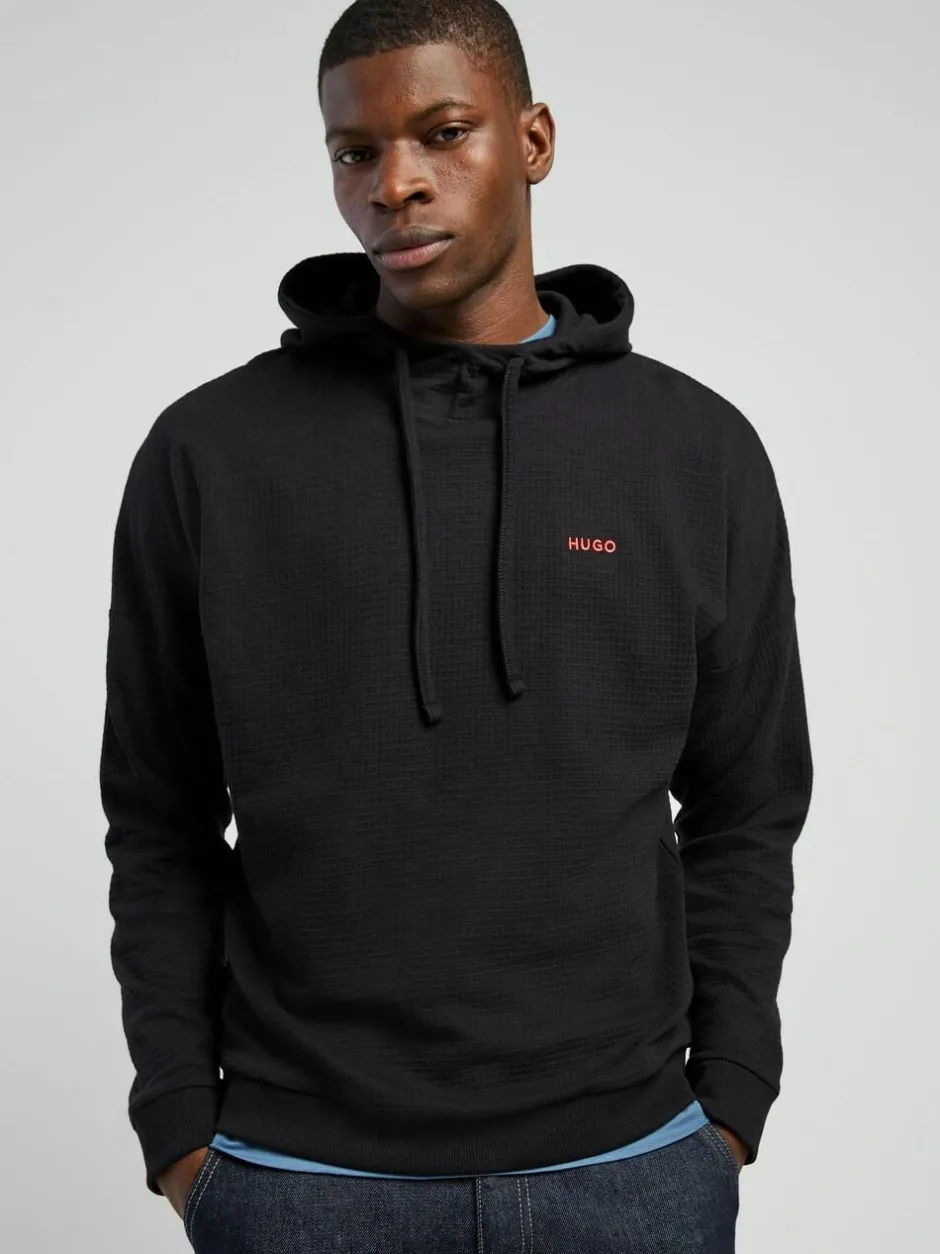 HUGO Waffle Hoodie Black Online