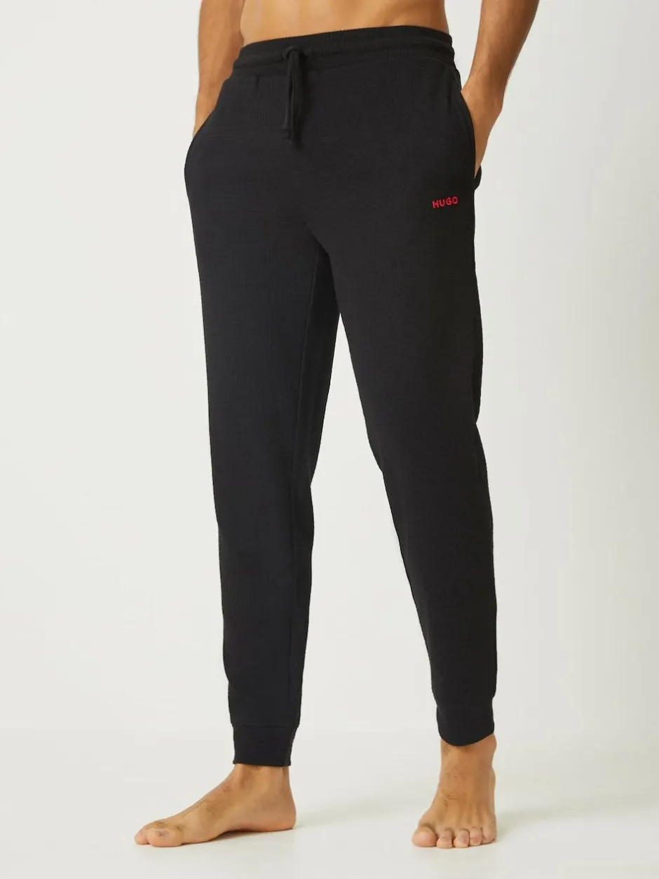 HUGO Black Waffle Joggers Clearance