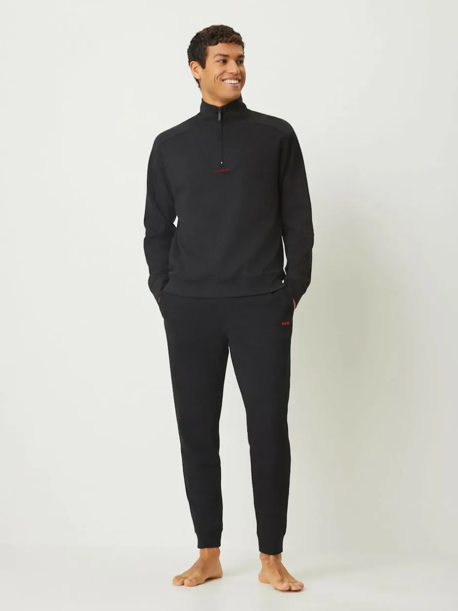 HUGO Black Waffle Joggers Clearance