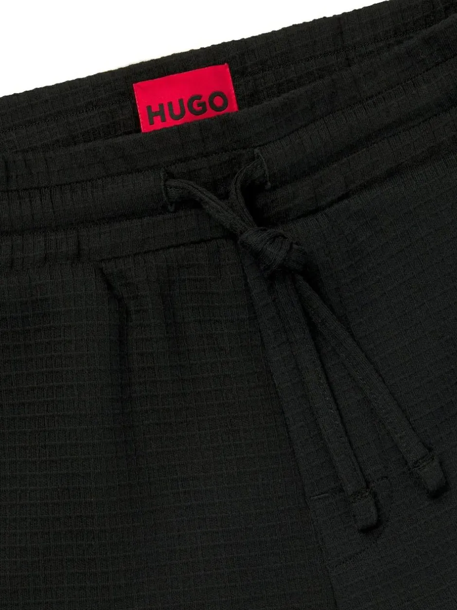HUGO Black Waffle Joggers Clearance