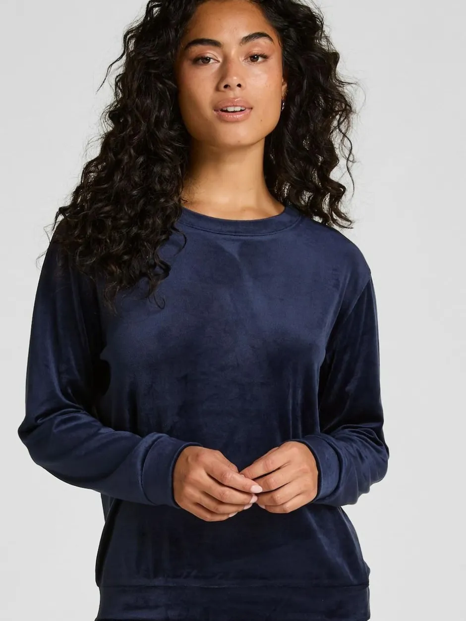 Hunkemoller Velvet Pyjamas Set Blue New