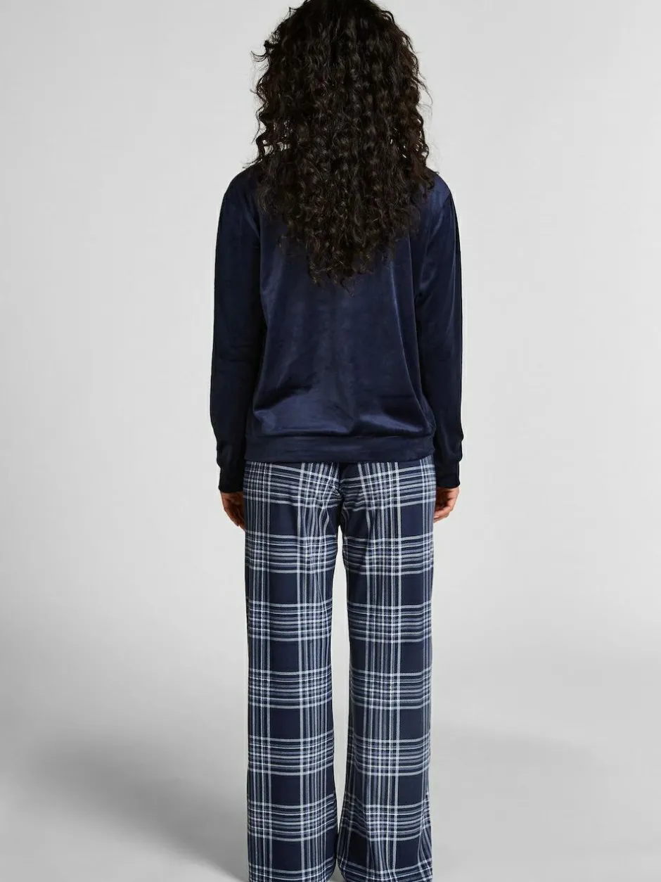 Hunkemoller Velvet Pyjamas Set Blue New