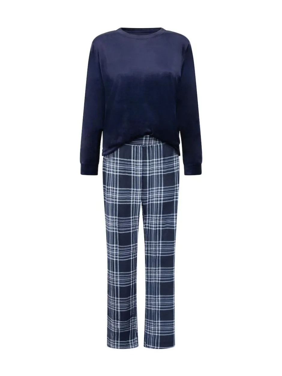 Hunkemoller Velvet Pyjamas Set Blue New