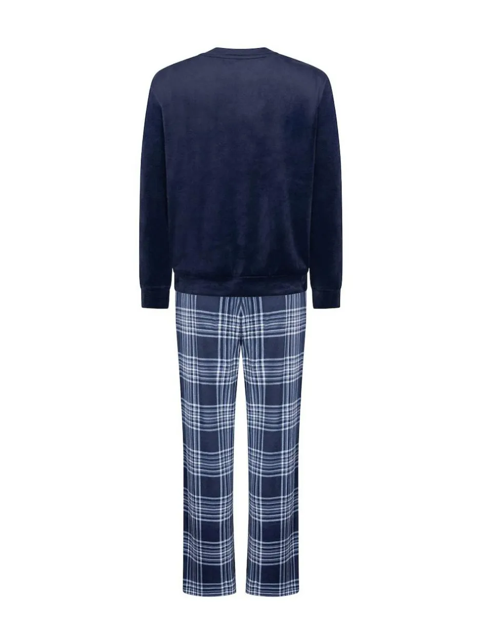 Hunkemoller Velvet Pyjamas Set Blue New