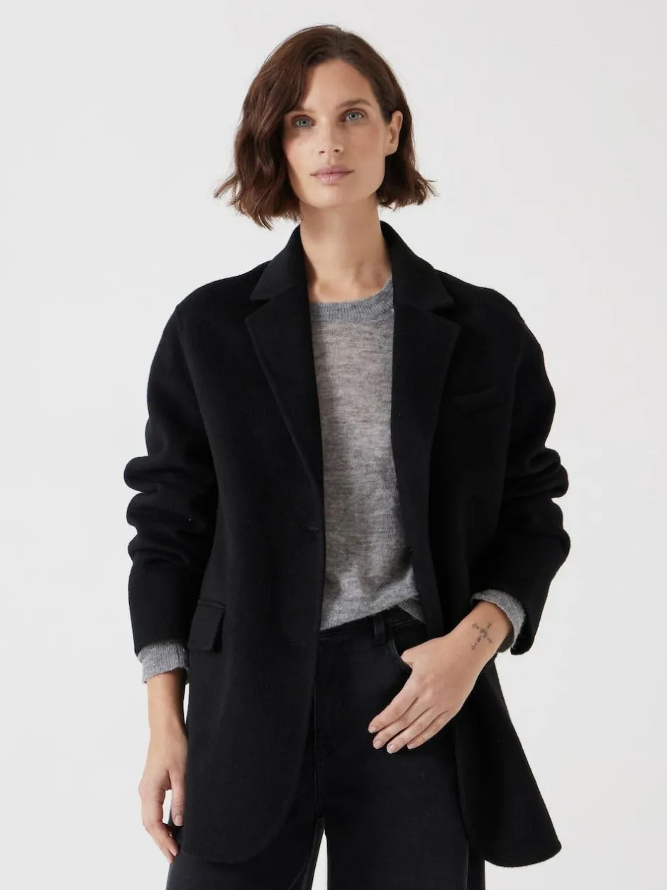 Hush Pure Wool Double Faced Blazer Black Hot