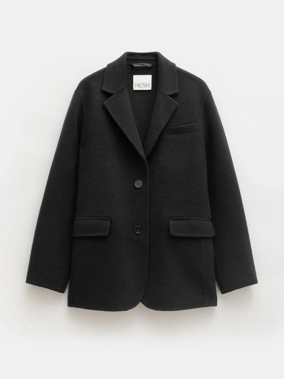 Hush Pure Wool Double Faced Blazer Black Hot
