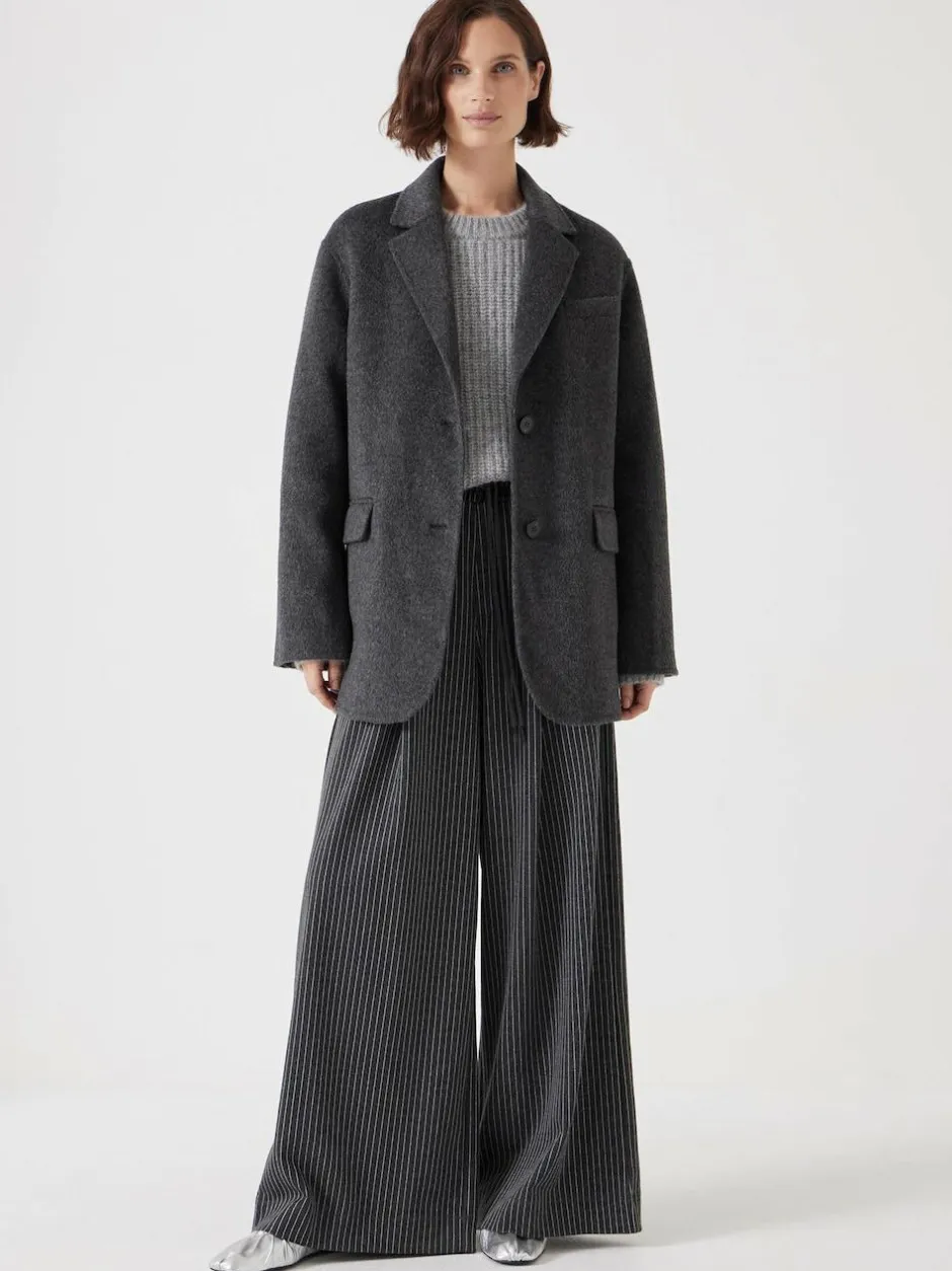 Hush Pure Wool Double Faced Blazer Grey Discount