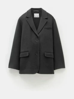 Hush Pure Wool Double Faced Blazer Grey Discount