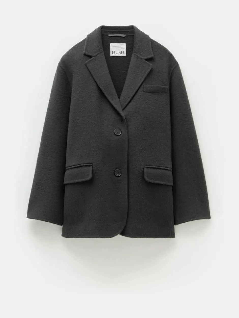 Hush Pure Wool Double Faced Blazer Grey Discount