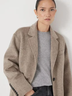Hush Pure Wool Double Faced Blazer Natural Online