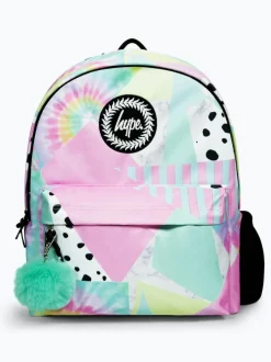Hype Girls Pink Iconic Pastel Collage Multicolour Backpack Clearance