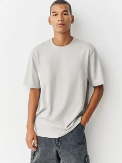 Next Ice Grey Regular Fit Heavyweight T-Shirt