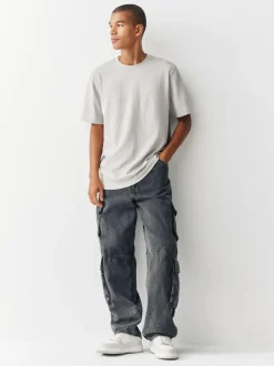 Next Ice Grey Regular Fit Heavyweight T-Shirt