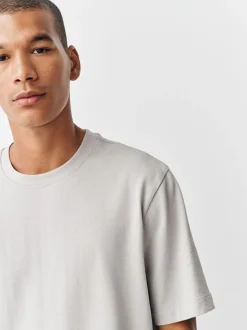 Next Ice Grey Regular Fit Heavyweight T-Shirt