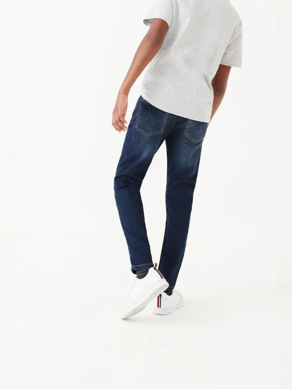 Next Skinny Fit Stretch Elasticated Waist Jeans (3-16yrs) Indigo Blue Sale