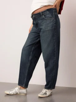 Next Maternity Barrel Denim Jeans Indigo New