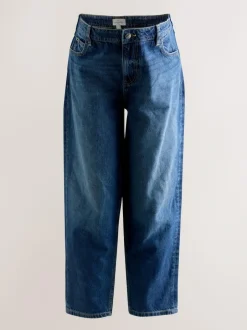 Next Maternity Barrel Denim Jeans Indigo New