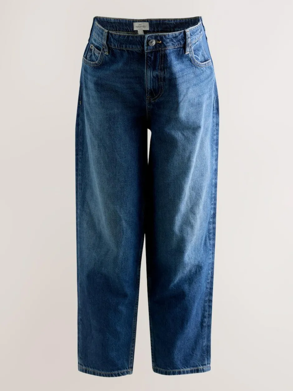 Next Maternity Barrel Denim Jeans Indigo New