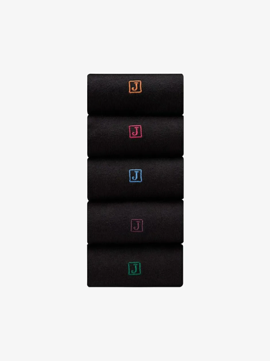 Next Inital Black Embroidered Lasting Fresh Socks 5 Pack Best