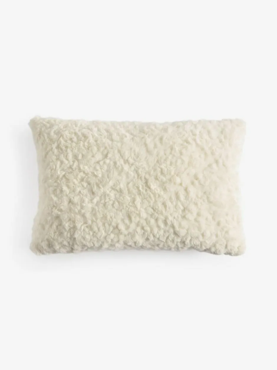 Next Ivory 50 x 30cm Cuddle Corner Slogan Faux Fur Cushion