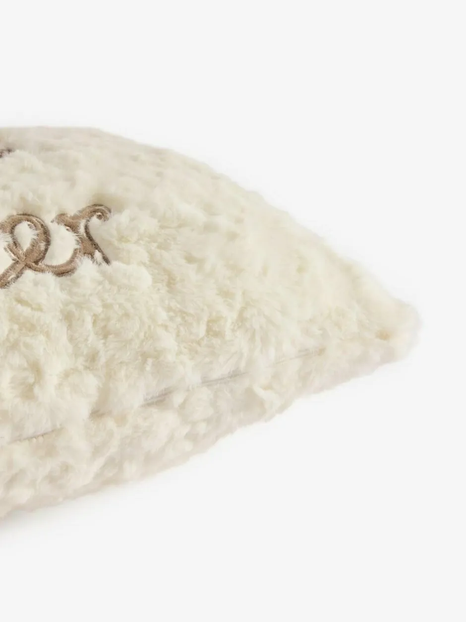 Next Ivory 50 x 30cm Cuddle Corner Slogan Faux Fur Cushion