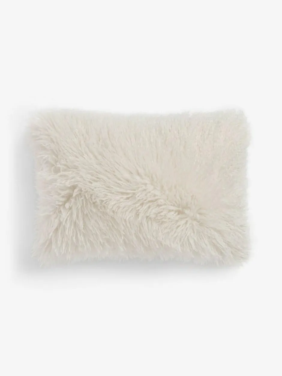 Next Ivory 40 x 59cm Mongolian Faux Fur Cushion Discount