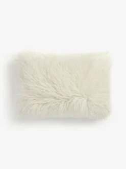 Next Ivory 40 x 59cm Mongolian Faux Fur Cushion Discount