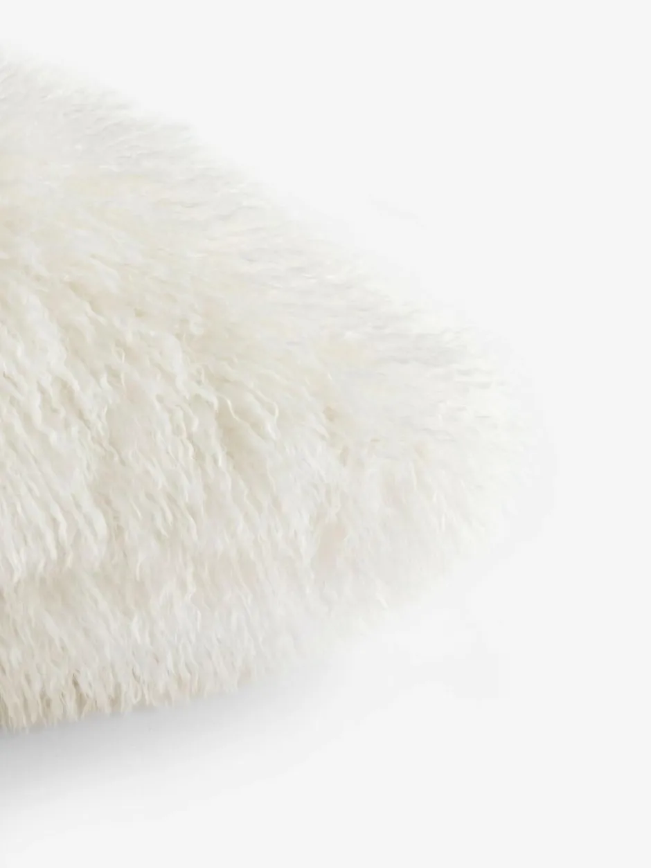 Next Ivory 40 x 59cm Mongolian Faux Fur Cushion Discount