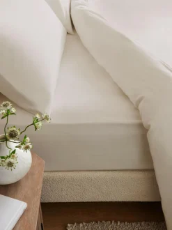 Next Ivory Brushed Cotton Supersoft Deep Fitted Sheet Online