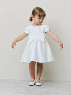 Next Flower Girls Bow Front Dress (3mths-10yrs) Ivory New