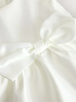 Next Flower Girls Bow Front Dress (3mths-10yrs) Ivory New