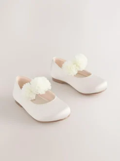 Next Standard Fit (F) Satin Flower Girl Occasion Mary Jane Shoes Ivory Sale
