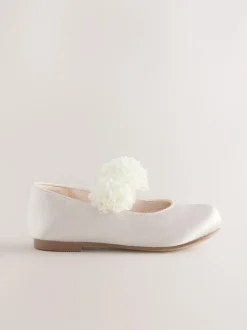 Next Standard Fit (F) Satin Flower Girl Occasion Mary Jane Shoes Ivory Sale