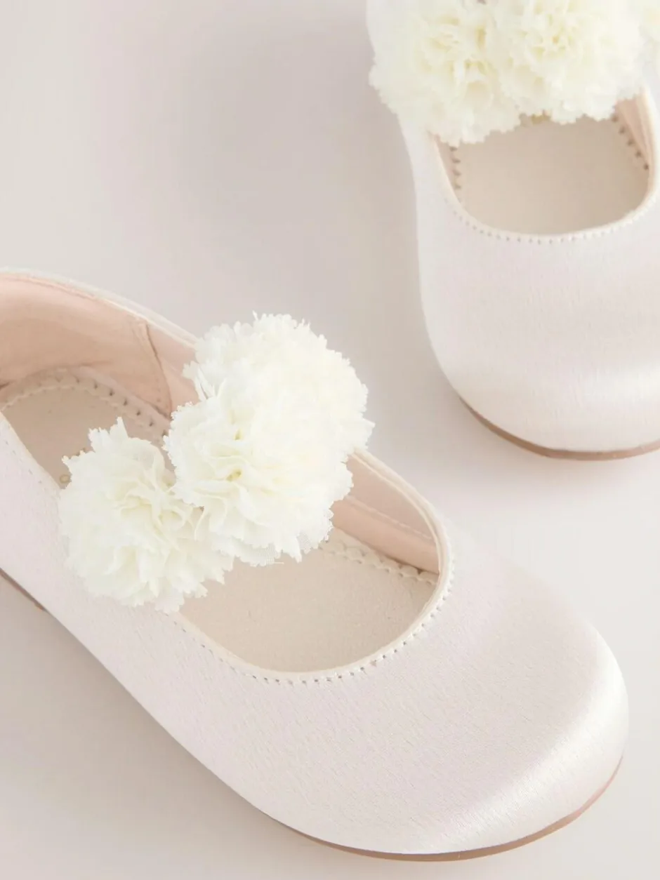 Next Standard Fit (F) Satin Flower Girl Occasion Mary Jane Shoes Ivory Sale