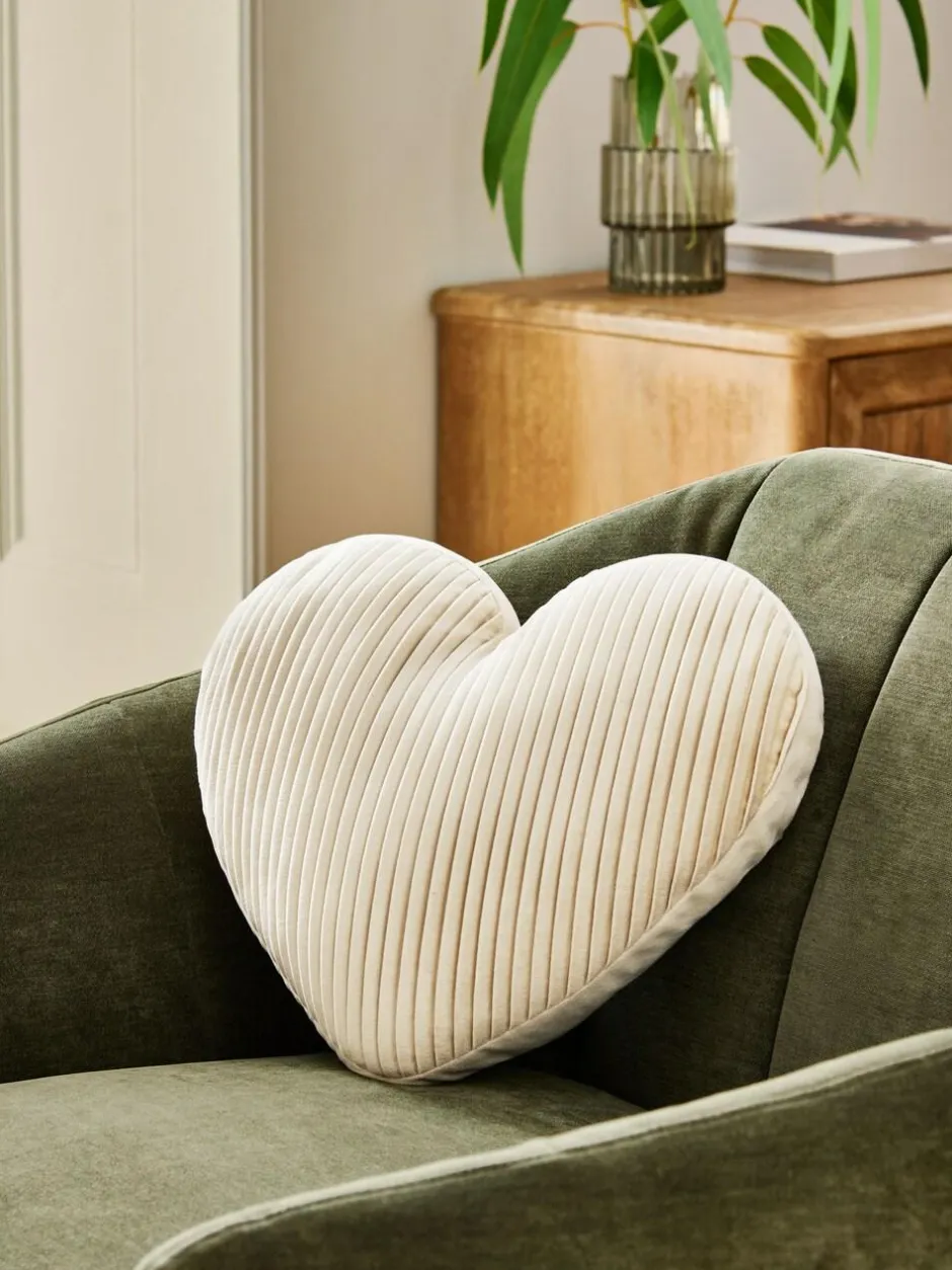 Next Ivory Valentines 3D Pleated Velvet Heart Cushion Best
